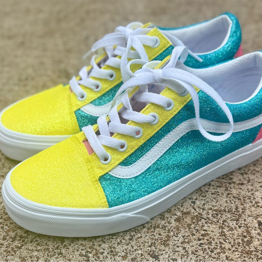 Vans Yellow and Blue Sneakers Classic Style